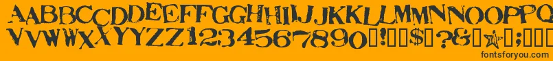 StampActJumbled Font – Black Fonts on Orange Background