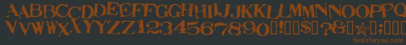 StampActJumbled Font – Brown Fonts on Black Background