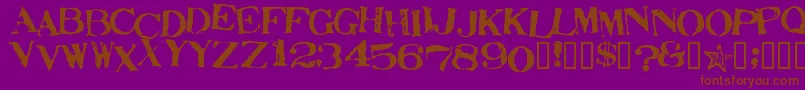 StampActJumbled Font – Brown Fonts on Purple Background