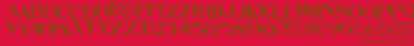 Шрифт StampActJumbled – коричневые шрифты на красном фоне