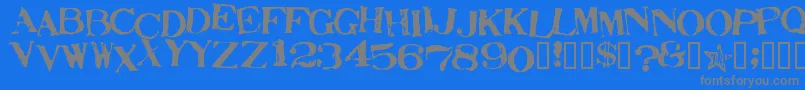 Шрифт StampActJumbled – серые шрифты на синем фоне