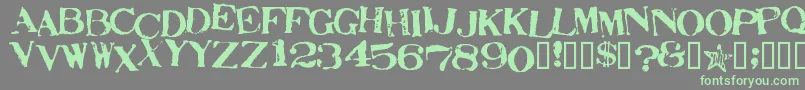 More about StampActJumbled Font StampActJumbled Font – Green Fonts on Gray Background