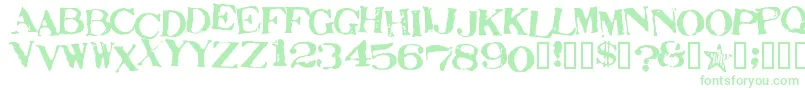 Шрифт StampActJumbled – зелёные шрифты на белом фоне