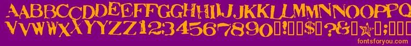 StampActJumbled Font – Orange Fonts on Purple Background