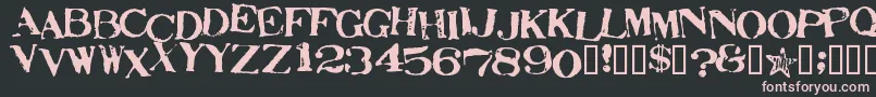 StampActJumbled-Schriftart – Rosa Schriften auf schwarzem Hintergrund