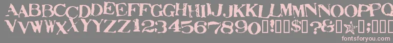 StampActJumbled Font – Pink Fonts on Gray Background