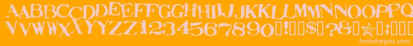 fuente StampActJumbled – Fuentes Rosadas Sobre Fondo Naranja