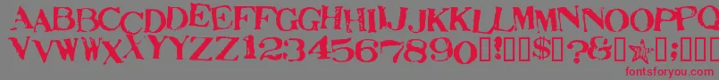 Шрифт StampActJumbled – красные шрифты на сером фоне