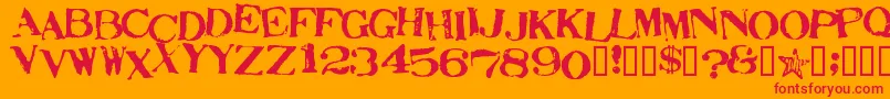 fuente StampActJumbled – Fuentes Rojas Sobre Fondo Naranja