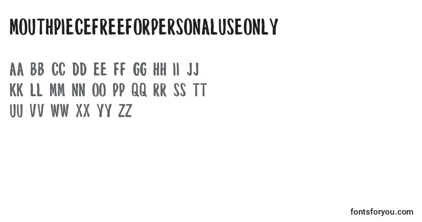 MouthpieceFreeForPersonalUseOnly Font – alphabet, numbers, special characters