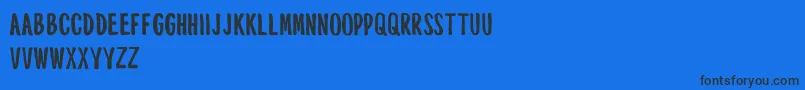 Шрифт MouthpieceFreeForPersonalUseOnly – чёрные шрифты на синем фоне