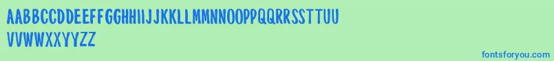 MouthpieceFreeForPersonalUseOnly Font – Blue Fonts on Green Background