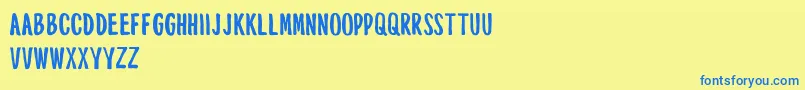 MouthpieceFreeForPersonalUseOnly Font – Blue Fonts on Yellow Background
