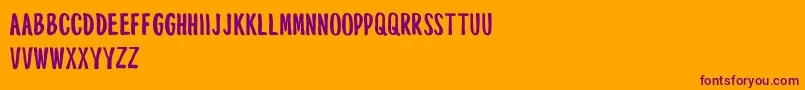 Weitere Informationen zur MouthpieceFreeForPersonalUseOnly-Schriftart MouthpieceFreeForPersonalUseOnly-Schriftart – Violette Schriften auf orangefarbenem Hintergrund