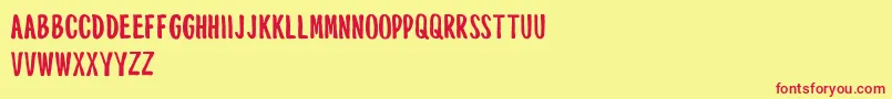 MouthpieceFreeForPersonalUseOnly Font – Red Fonts on Yellow Background