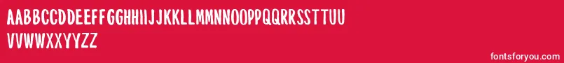 MouthpieceFreeForPersonalUseOnly-Schriftart – Weiße Schriften auf rotem Hintergrund