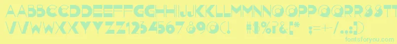 fuente Nightcap ffy – Fuentes Verdes Sobre Fondo Amarillo