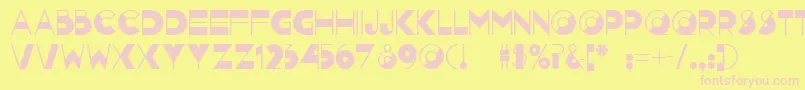 Nightcap ffy-fontti – vaaleanpunaiset fontit keltaisella taustalla