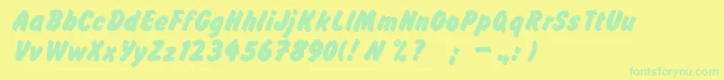 Czcionka FlashromanboldDg – zielone czcionki na żółtym tle