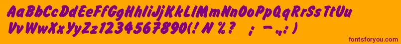 FlashromanboldDg Font – Purple Fonts on Orange Background
