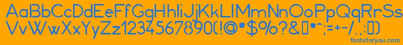 Minerva1 Font – Blue Fonts on Orange Background