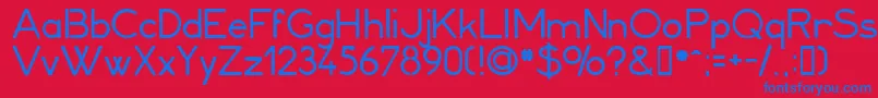 Minerva1-Schriftart – Blaue Schriften auf rotem Hintergrund