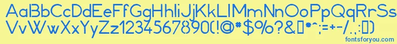 Minerva1 Font – Blue Fonts on Yellow Background