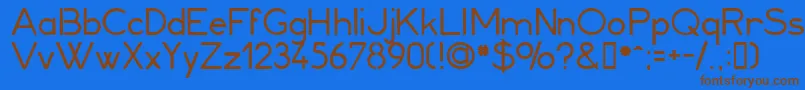 Minerva1 Font – Brown Fonts on Blue Background