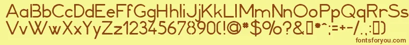Minerva1 Font – Brown Fonts on Yellow Background