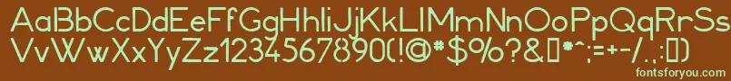 Minerva1 Font – Green Fonts on Brown Background