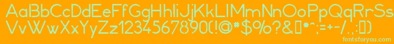 Minerva1 Font – Green Fonts on Orange Background