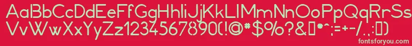 Minerva1 Font – Green Fonts on Red Background