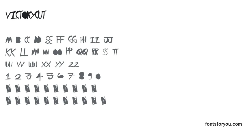 A fonte Victorycut – alfabeto, números, caracteres especiais