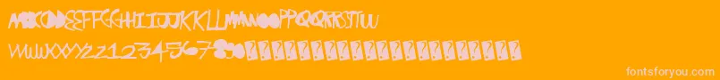 Victorycut-Schriftart – Rosa Schriften auf orangefarbenem Hintergrund