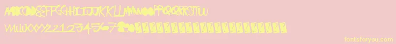 Victorycut Font – Yellow Fonts on Pink Background