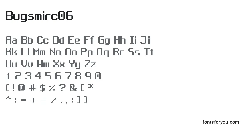 Fuente Bugsmirc06 - alfabeto, números, caracteres especiales
