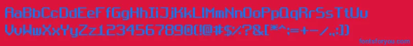 Bugsmirc06 Font – Blue Fonts on Red Background