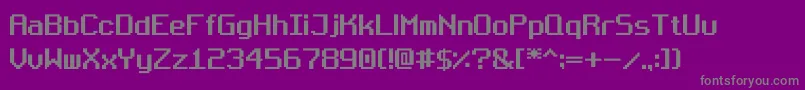 フォントBugsmirc06 – 紫の背景に灰色の文字