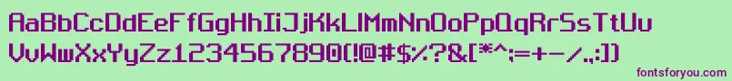 Bugsmirc06 Font – Purple Fonts on Green Background