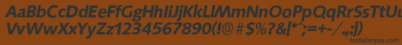 フォントSaxonyserialBolditalic – 黒い文字が茶色の背景にあります