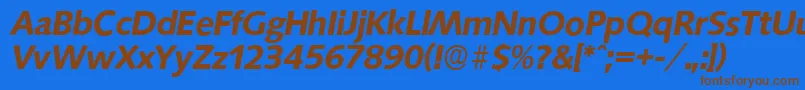 SaxonyserialBolditalic Font – Brown Fonts on Blue Background