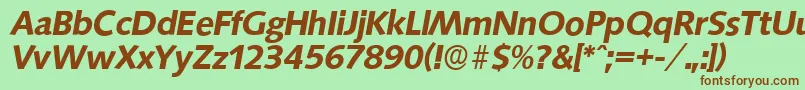 SaxonyserialBolditalic Font – Brown Fonts on Green Background