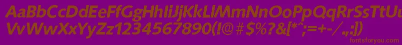 SaxonyserialBolditalic Font – Brown Fonts on Purple Background