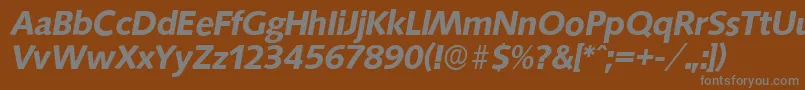 SaxonyserialBolditalic Font – Gray Fonts on Brown Background