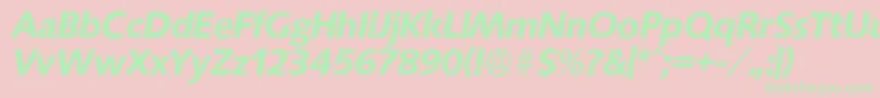 SaxonyserialBolditalic Font – Green Fonts on Pink Background