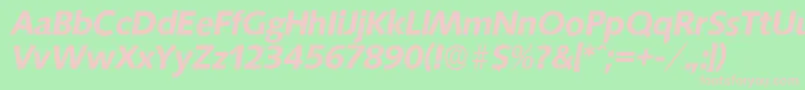 SaxonyserialBolditalic Font – Pink Fonts on Green Background