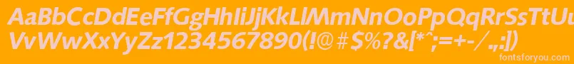 フォントSaxonyserialBolditalic – オレンジの背景にピンクのフォント