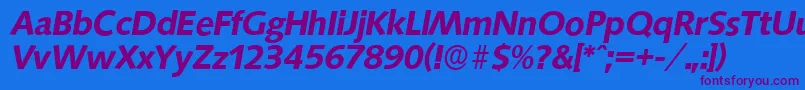 SaxonyserialBolditalic Font – Purple Fonts on Blue Background