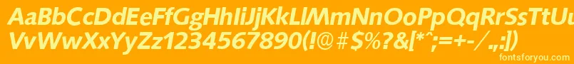 SaxonyserialBolditalic Font – Yellow Fonts on Orange Background