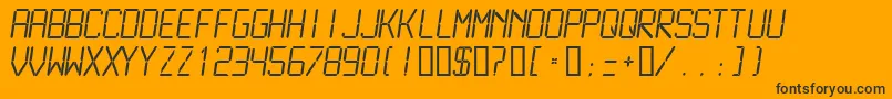 LcdmonoLight Font – Black Fonts on Orange Background